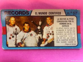 Colecionismo Cromos antigos: Cromo BIMBO. Records. El mundo científico. Nº 57. Mayor altitud conseguida en el espacio. tdkc1